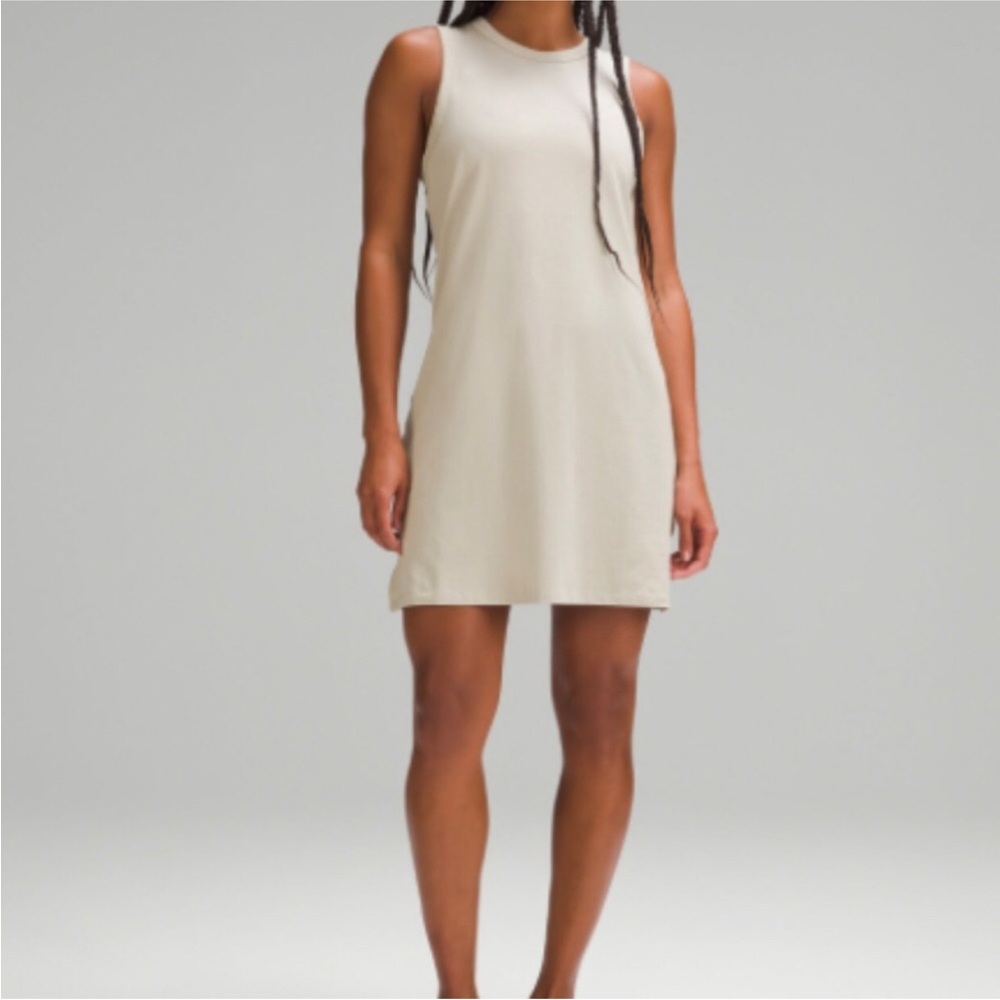 Lululemon Classic Fit Cotton Blend Tank Dress in Raw Linen Size 6 Shift